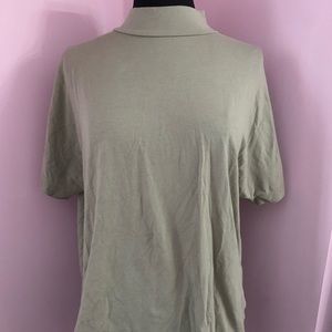 Oak + Fort seafoam green mock neck T-shirt